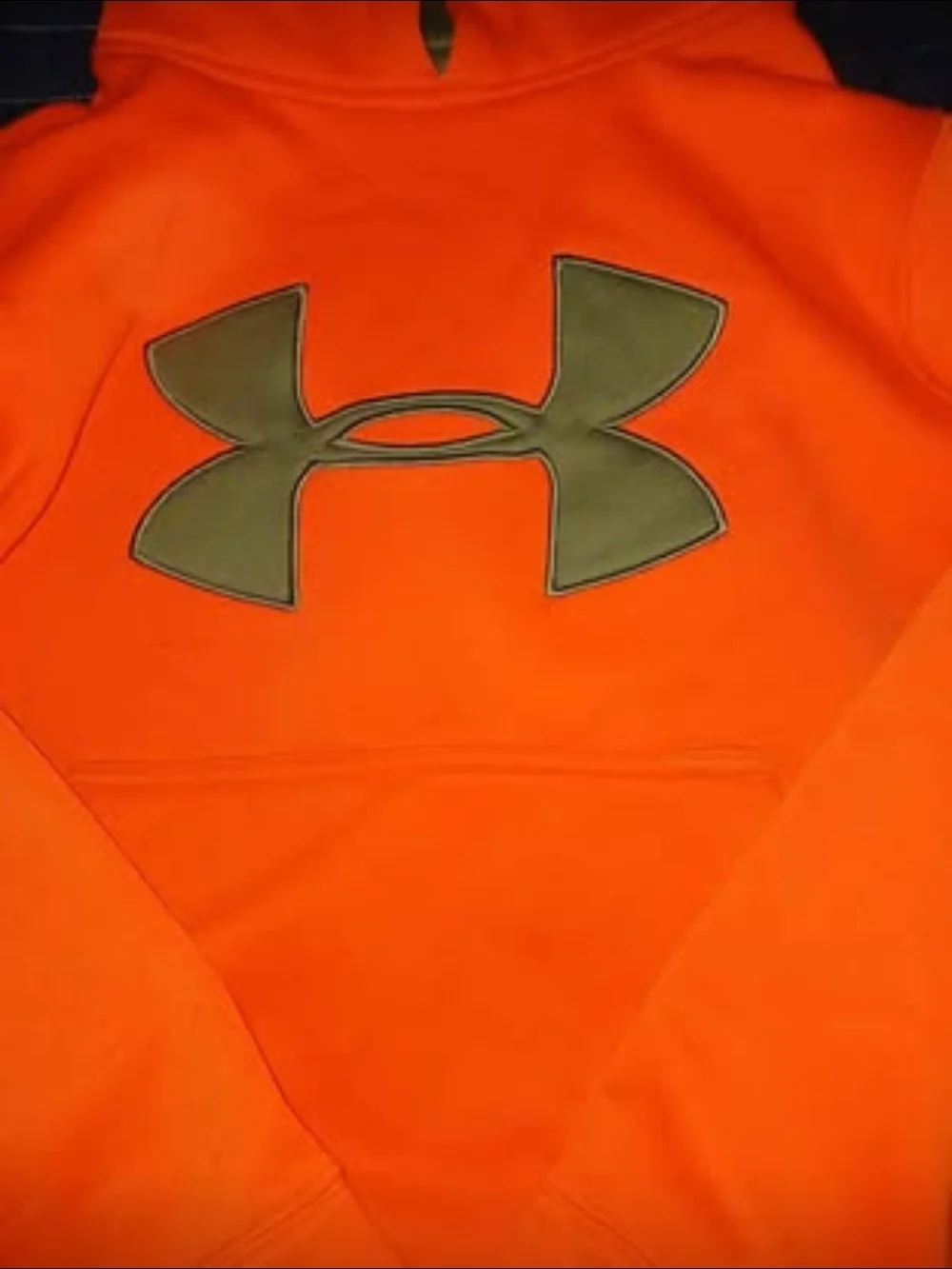 Under Armour Orange Kids Hooded Pullover with Gray Logo